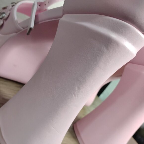 Dolls Kill | Sugar Thrillz | Power Play Peep Toe Heels | Pink | W Size 10 - Picture 12 of 12